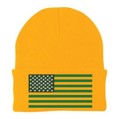 USA Flag Marijuana Cannabis Weed Styled Knit Cap Winter Beanie