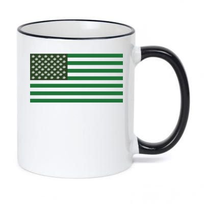 USA Flag Marijuana Cannabis Weed Styled 11oz Black Color Changing Mug