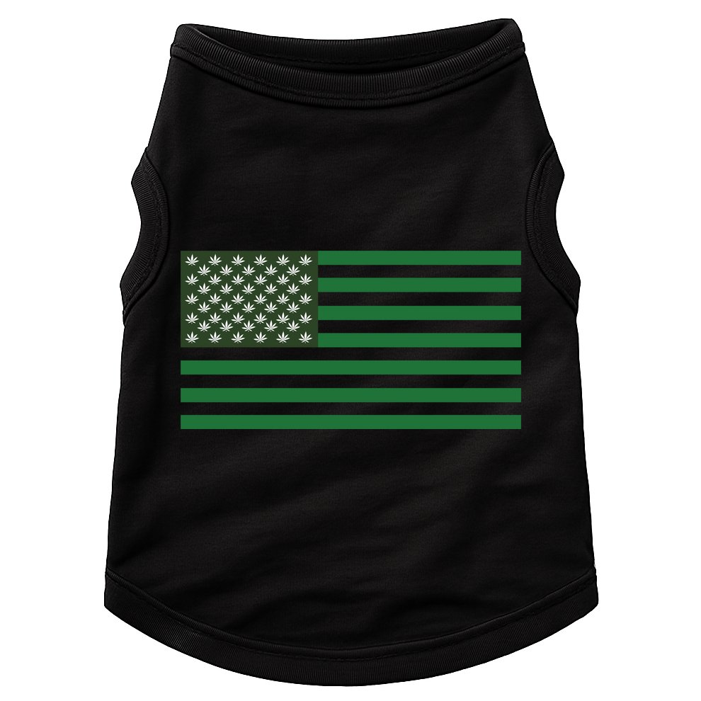 USA Flag Marijuana Cannabis Weed Styled Doggie Tank