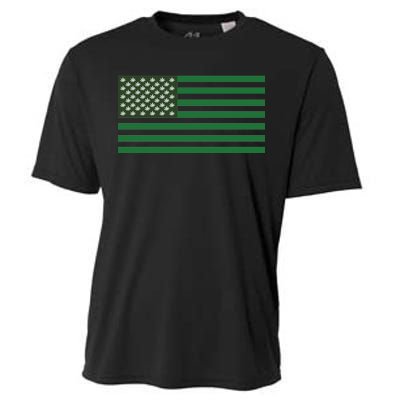 USA Flag Marijuana Cannabis Weed Styled Cooling Performance Crew T-Shirt