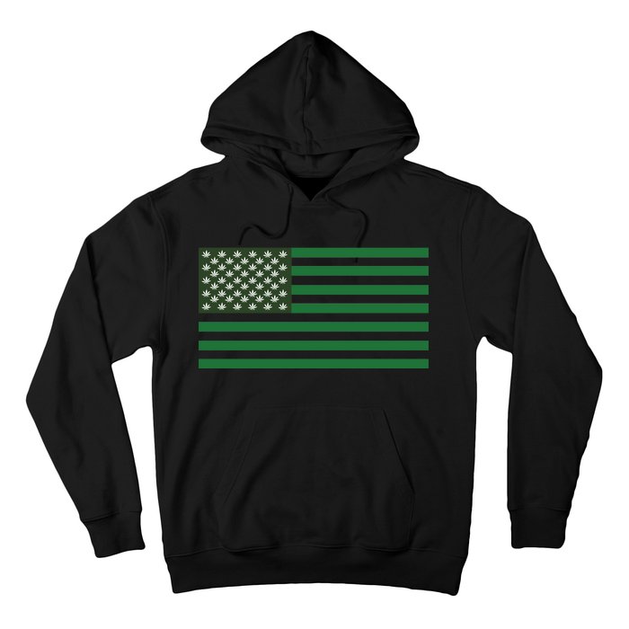 USA Flag Marijuana Cannabis Weed Styled Hoodie