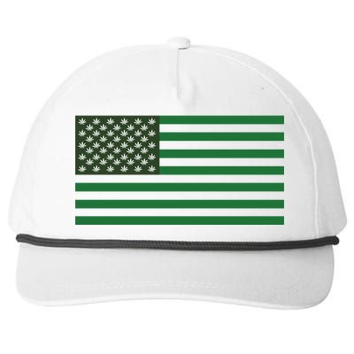 USA Flag Marijuana Cannabis Weed Styled Snapback Five-Panel Rope Hat