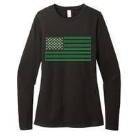 USA Flag Marijuana Cannabis Weed Styled Womens CVC Long Sleeve Shirt