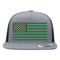 USA Flag Marijuana Cannabis Weed Styled Flat Bill Trucker Hat