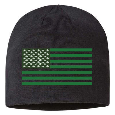 USA Flag Marijuana Cannabis Weed Styled Sustainable Beanie