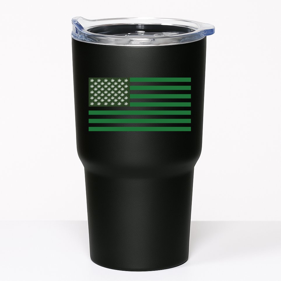 USA Flag Marijuana Cannabis Weed Styled Tumbler