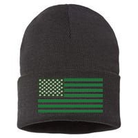 USA Flag Marijuana Cannabis Weed Styled Sustainable Knit Beanie