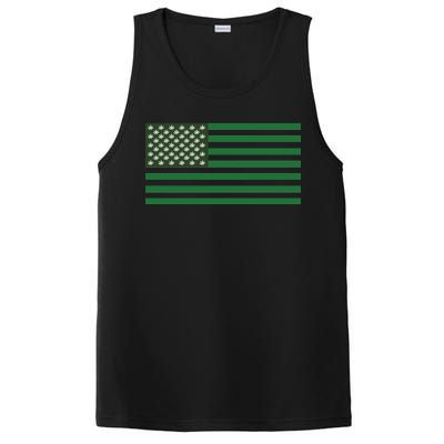 USA Flag Marijuana Cannabis Weed Styled PosiCharge Competitor Tank