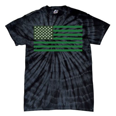 USA Flag Marijuana Cannabis Weed Styled Tie-Dye T-Shirt