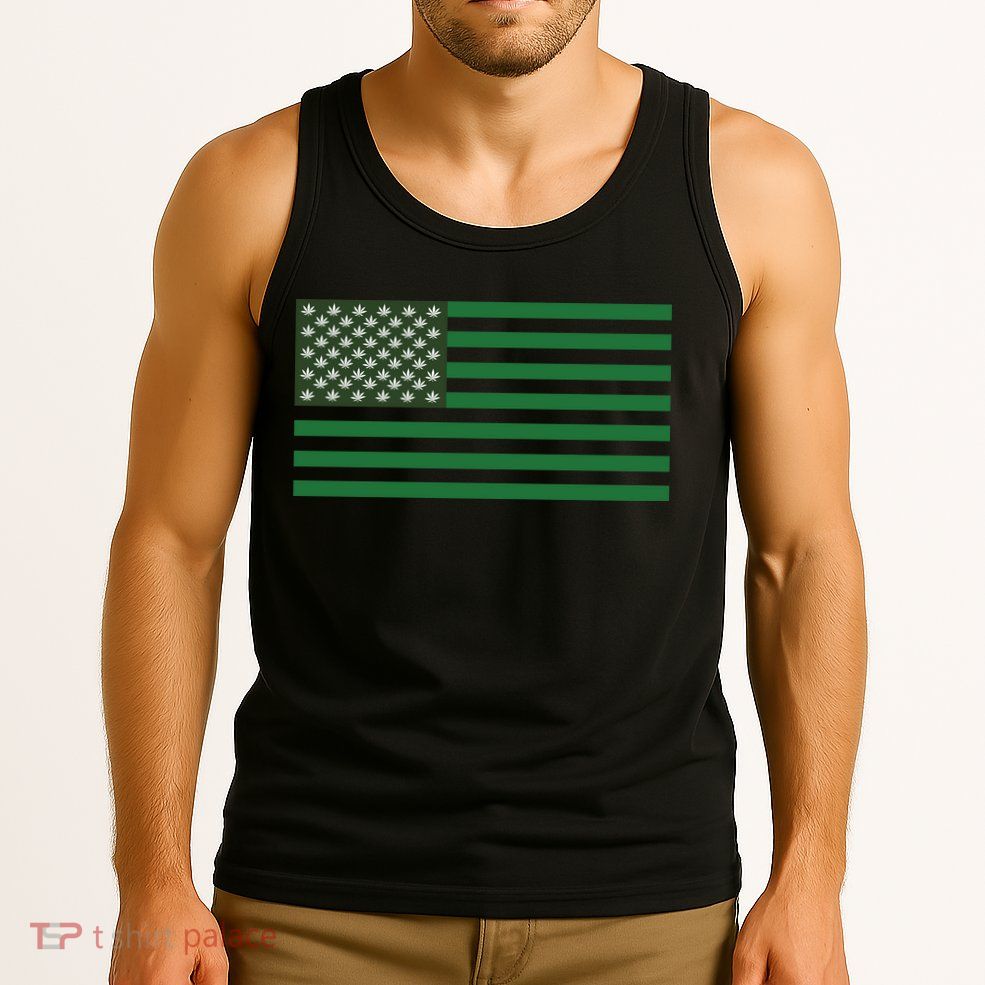USA Flag Marijuana Cannabis Weed Styled Tank Top