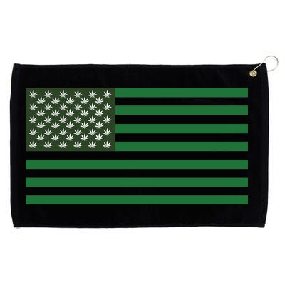 USA Flag Marijuana Cannabis Weed Styled Grommeted Golf Towel