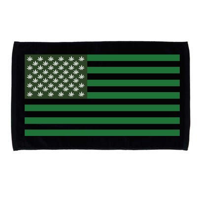 USA Flag Marijuana Cannabis Weed Styled Microfiber Hand Towel