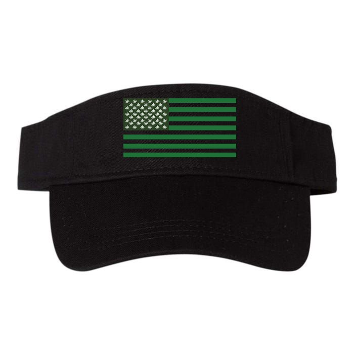 USA Flag Marijuana Cannabis Weed Styled Valucap Bio-Washed Visor