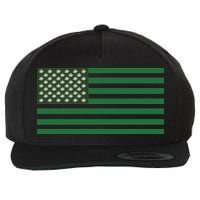 USA Flag Marijuana Cannabis Weed Styled Wool Snapback Cap