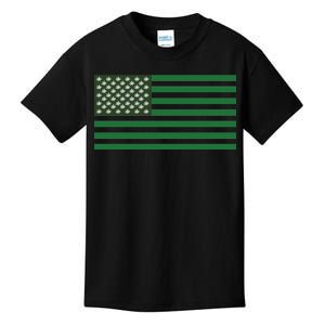 USA Flag Marijuana Cannabis Weed Styled Kids T-Shirt