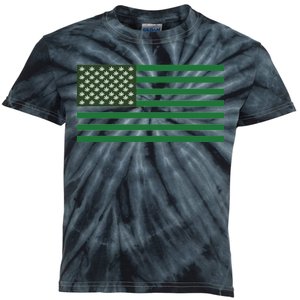 USA Flag Marijuana Cannabis Weed Styled Kids Tie-Dye T-Shirt