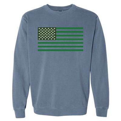 USA Flag Marijuana Cannabis Weed Styled Garment-Dyed Sweatshirt