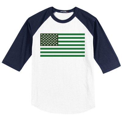 USA Flag Marijuana Cannabis Weed Styled Baseball Sleeve Shirt