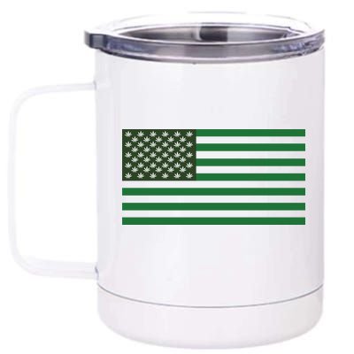 USA Flag Marijuana Cannabis Weed Styled 12 oz Stainless Steel Tumbler Cup