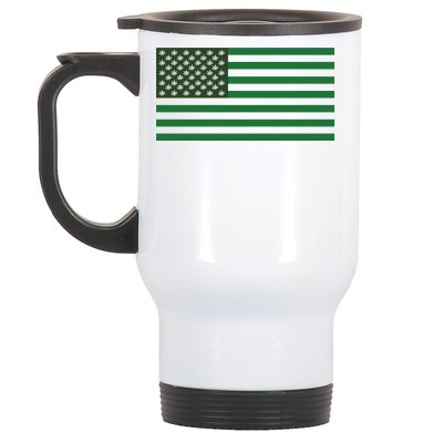 USA Flag Marijuana Cannabis Weed Styled Stainless Steel Travel Mug