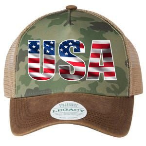 USA Flag Team Logo Legacy Tie Dye Trucker Hat