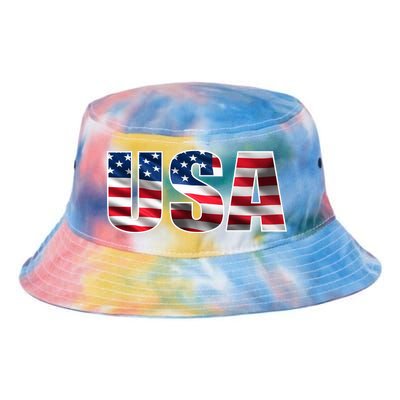 USA Flag Team Logo Tie Dye Newport Bucket Hat