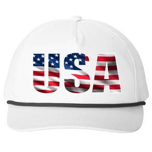 USA Flag Team Logo Snapback Five-Panel Rope Hat