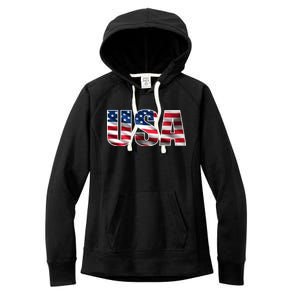 USA Flag Team Logo Women's Fleece Hoodie