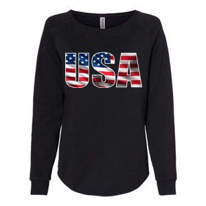 USA Flag Team Logo Womens California Wash Sweatshirt