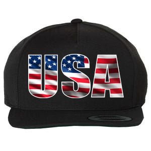 USA Flag Team Logo Wool Snapback Cap