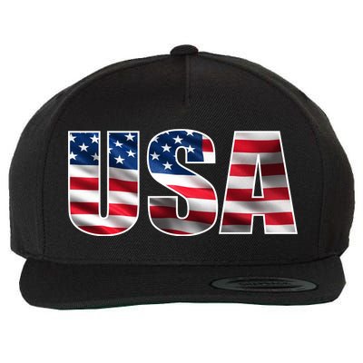 USA Flag Team Logo Wool Snapback Cap