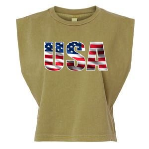 USA Flag Team Logo Garment-Dyed Women's Muscle Tee