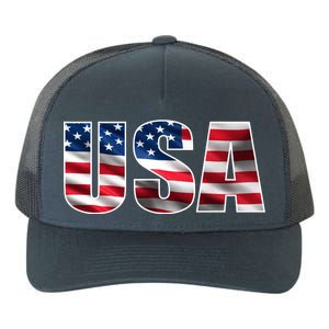 USA Flag Team Logo Yupoong Adult 5-Panel Trucker Hat