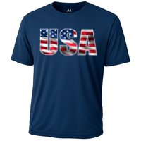 USA Flag Team Logo Cooling Performance Crew T-Shirt