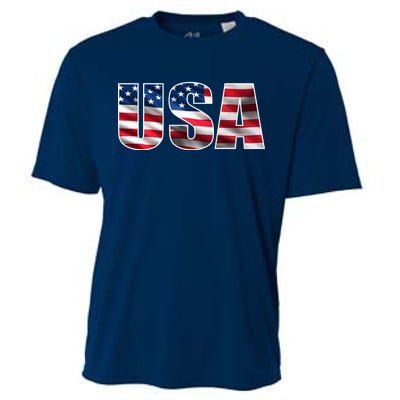 USA Flag Team Logo Cooling Performance Crew T-Shirt