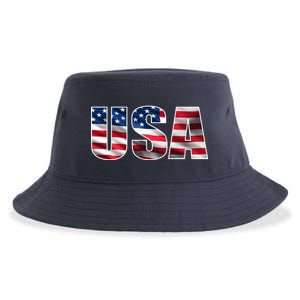 USA Flag Team Logo Sustainable Bucket Hat