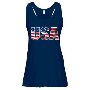 USA Flag Team Logo Ladies Essential Flowy Tank