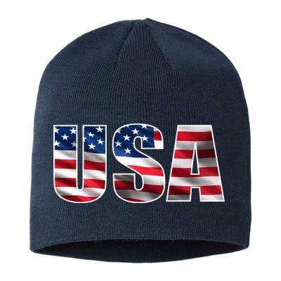 USA Flag Team Logo Sustainable Beanie