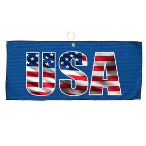 USA Flag Team Logo Large Microfiber Waffle Golf Towel