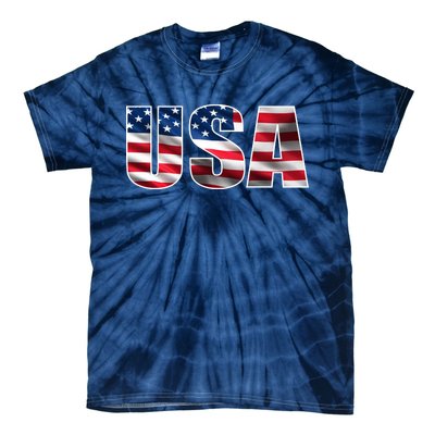 USA Flag Team Logo Tie-Dye T-Shirt