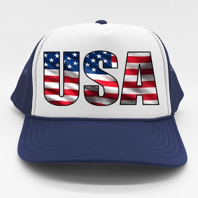 USA Flag Team Logo Trucker Hat