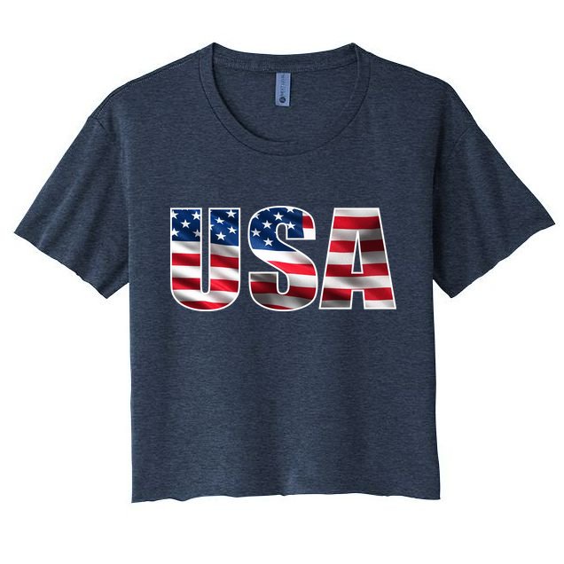 USA Flag Team Logo Crop Top
