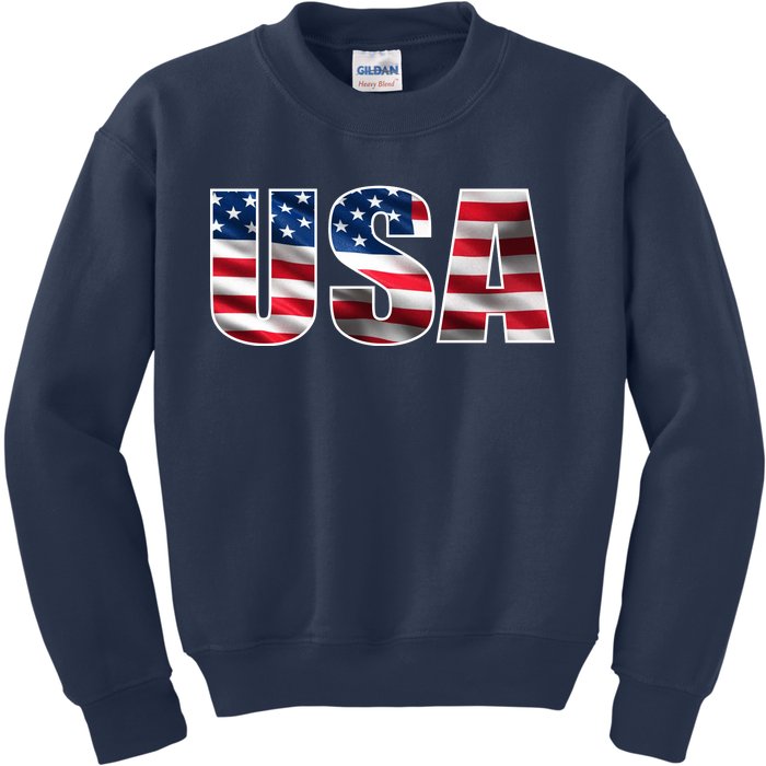 USA Flag Team Logo Kids Sweatshirt