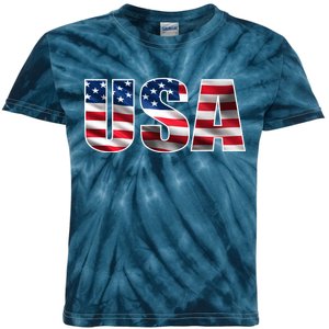 USA Flag Team Logo Kids Tie-Dye T-Shirt