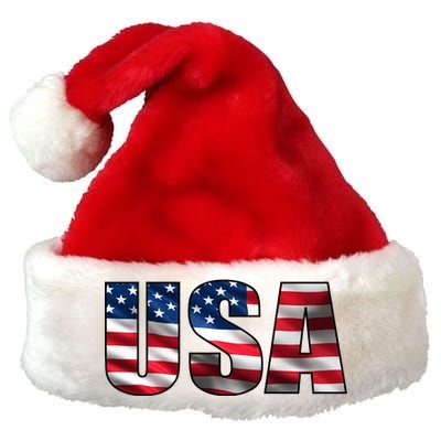 USA Flag Team Logo Premium Christmas Santa Hat