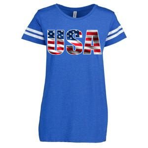 USA Flag Team Logo Enza Ladies Jersey Football T-Shirt