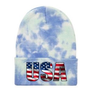 USA Flag Team Logo Tie Dye 12in Knit Beanie