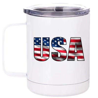 USA Flag Team Logo 12 oz Stainless Steel Tumbler Cup