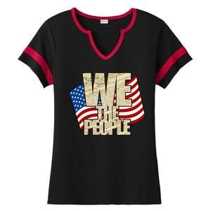 USA Flag: We The People Ladies Halftime Notch Neck Tee