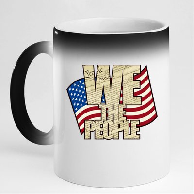 USA Flag: We The People 11oz Black Color Changing Mug